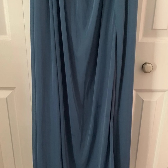 David’s Bridal Steel Blue Bridesmaid Gown - Picture 7 of 7